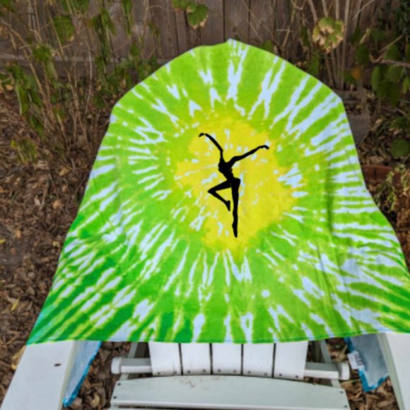 LAST ONE! NEW Dave Matthews Band Tie Dye Pool Beach Towel BLUE GREEN YELLOW DMB - Picture 2 of 8